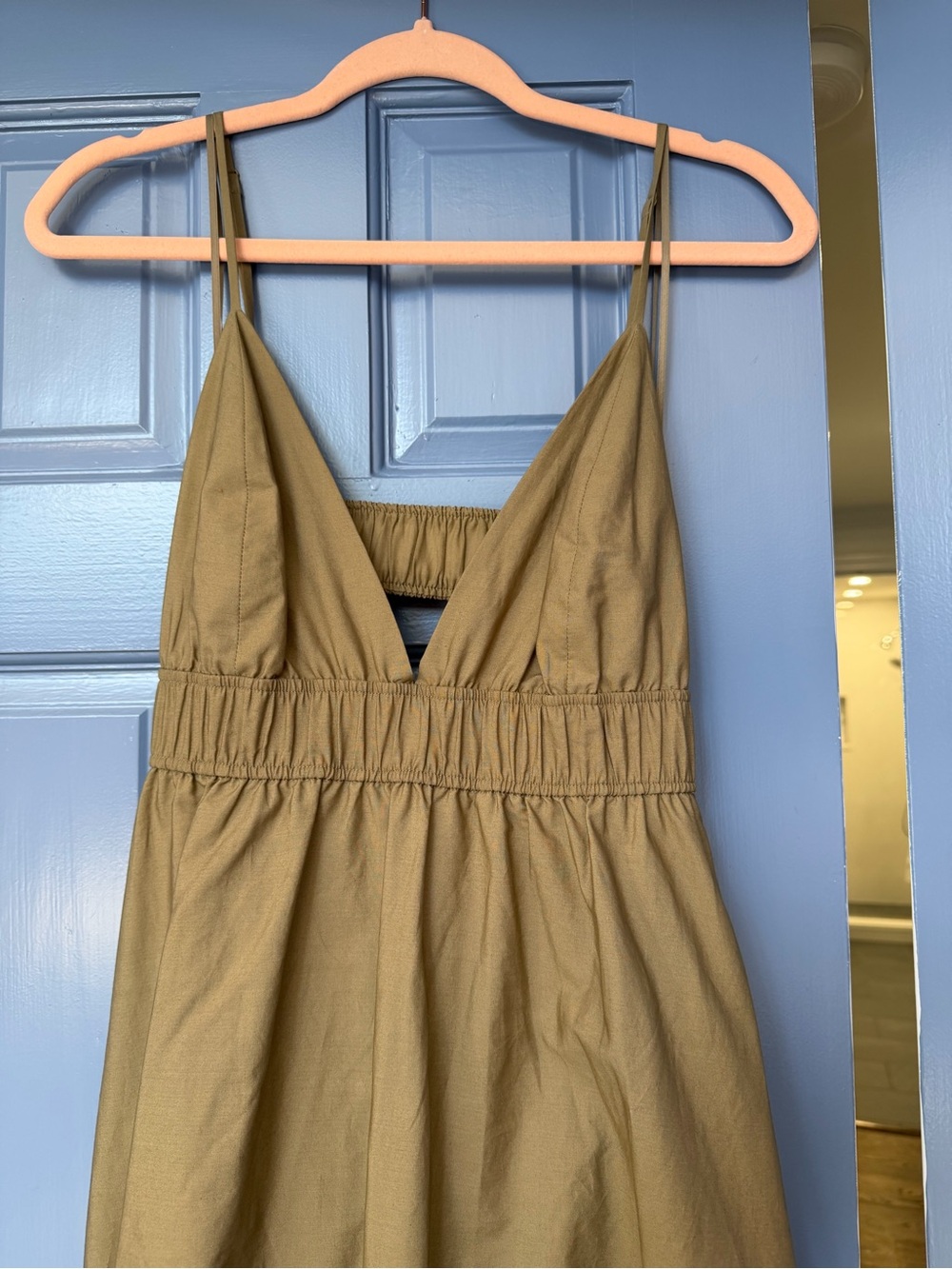 Aritzia Babaton Encourage Poplin Maxi Dress Olive Size L - Picture 3 of 9